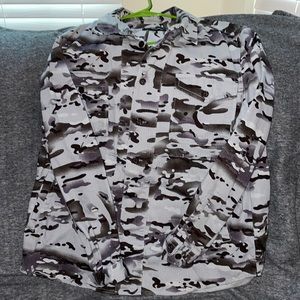 Mens army fatigue long sleeve shirt size Large